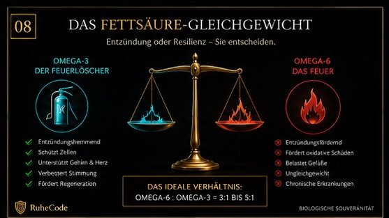Die Entzündungs-Wippe: Omega-3 als Feuerlöscher vs. Omega-6 als Zündstoff – Stille Entzündung (Silent Inflammation)
